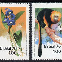Brazil 1976 Nature Protection set of 2 (Tamarin & Acacallis) SG 1589-90 unmounted mint
