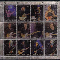 Tatarstan Republic 2000 Sting perf sheetlet containing 12 values printed on metallic foil unmounted mint