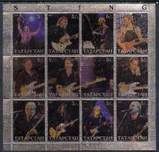 Tatarstan Republic 2000 Sting perf sheetlet containing 12 values printed on metallic foil unmounted mint
