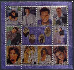 Kamchatka Republic 2000 Ricky Martin perf sheetlet containing 12 values printed on metallic foil unmounted mint