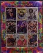 Ingushetia Republic 2000 Jerry Garcia perf sheetlet containing 9 values printed on metallic foil unmounted mint