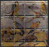 South Ossetia Republic (Kussar Iryston) 2000 Birds of Prey composite perf sheetlet containing 12 values printed on metallic foil unmounted mint