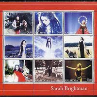 Kalmikia Republic 2002 Sarah Brightman perf sheetlet containing 9 values unmounted mint