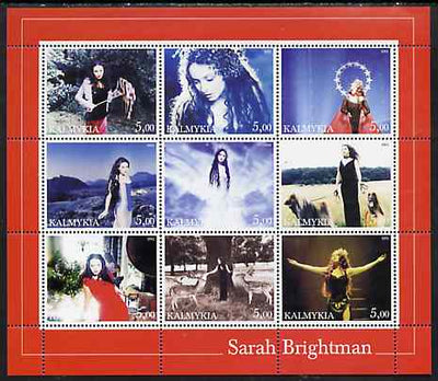Kalmikia Republic 2002 Sarah Brightman perf sheetlet containing 9 values unmounted mint