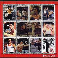 Chakasia 2000 Bruce Lee perf sheetlet containing set of 12 values unmounted mint