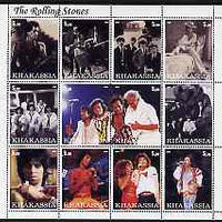 Chakasia 2000 Rolling Stones perf sheetlet containing 12 values unmounted mint