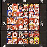 Kyrgyzstan 2000 Clowns perf sheetlet containing set of 9 values unmounted mint