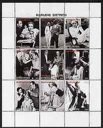 Kyrgyzstan 2000 Marlene Dietrich perf sheetlet containing set of 9 values unmounted mint