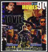 Turkmenistan 2002 Legendary Movies of the '90's - Terminator 2, large perf sheetlet containing 2 values unmounted mint