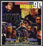 Turkmenistan 2002 Legendary Movies of the '90's - Terminator 2, large imperf sheetlet containing 2 values unmounted mint