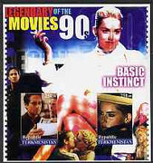 Turkmenistan 2002 Legendary Movies of the '90's - Basic Instinct, large imperf sheetlet containing 2 values unmounted mint