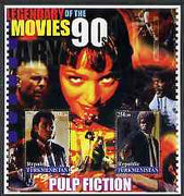 Turkmenistan 2002 Legendary Movies of the '90's - Pulp Fiction, large perf sheetlet containing 2 values unmounted mint