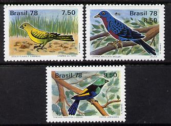 Brazil 1978 Birds perf set of 3 unmounted mint, SG 1710-12*