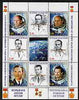 South Ossetia Republic 1999 History of USSR Space Discoveries #08 perf sheetlet containing 8 values plus label overprinted for Astronauts Day in gold, unmounted mint