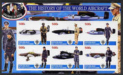 Ivory Coast 2003 History of the World Aircraft #01 imperf sheetlet containing 6 values each with Scout logo (with Blair & Bush & Victory in Iraq) unmounted mint