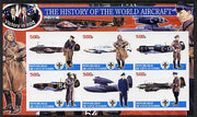 Ivory Coast 2003 History of the World Aircraft #03 imperf sheetlet containing 6 values each with Scout logo (with Blair & Bush & Victory in Iraq) unmounted mint