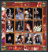 Karelia Republic 2002 Guns 'n' Roses #1 perf sheetlet containing 12 values unmounted mint
