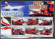 Afghanistan 2003 Fire Engines & Concorde #2 perf sheetlet containing 6 values unmounted mint