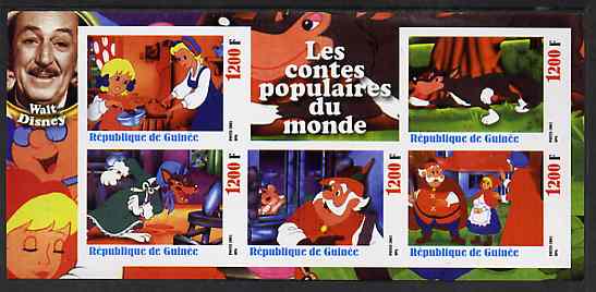 Guinea - Conakry 2003 Walt Disney - Fairy Tales #2 - Little Red Riding Hood imperf sheetlet containing 5 values unmounted mint