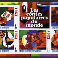 Guinea - Conakry 2003 Walt Disney - Fairy Tales #3 - The Red Fox imperf sheetlet containing 5 values unmounted mint
