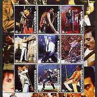 Chuvashia Republic 2003 Freddy Mercury perf sheetlet containing set of 9 values unmounted mint