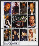 Altaj Republic 2000 Bruce Willis perf sheetlet containing set of 12 values unmounted mint