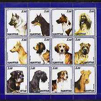 Udmurtia Republic 2001 Dogs perf sheetlet containing 12 values unmounted mint