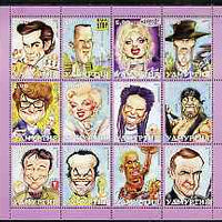 Udmurtia Republic 2001 Caricatures of Movie Stars #1 perf sheetlet containing set of 12 values unmounted mint
