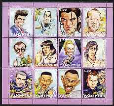 Udmurtia Republic 2001 Caricatures of Movie Stars #2 perf sheetlet containing set of 12 values unmounted mint