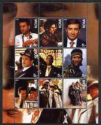 Komi Republic 2003 Robert De Niro perf sheetlet containing set of 9 values unmounted mint