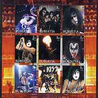 Buriatia Republic 2003 Kiss perf sheetlet containing set of 9 values unmounted mint