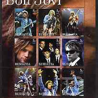 Buriatia Republic 2003 Bon Jovi #1 perf sheetlet containing set of 9 values (vert format) unmounted mint