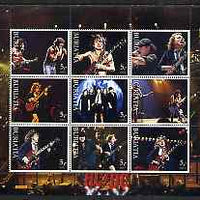Buriatia Republic 2003 AC/DC #2 perf sheetlet containing set of 9 values (black outer frame) unmounted mint