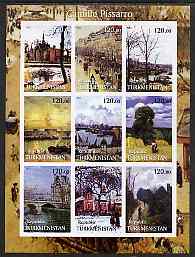 Turkmenistan 2001 Camille Pissarro imperf sheetlet containing 9 values unmounted mint