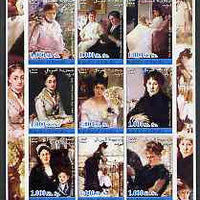 Somalia 2002 Impressionists - Berthe Morisot imperf sheetlet containing 9 values unmounted mint