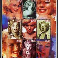 Uzbekistan 2002 Marilyn Monroe #3 perf sheetlet containing set of 9 values unmounted mint (Inscribed Marilyn)