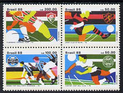 Brazil 1988 Brazilian Football Championship set of 4 in se-tenant block unmounted mint, SG 2322-25