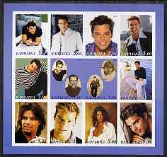 Kamchatka Republic 2000 Ricky Martin imperf sheetlet containing 12 values unmounted mint