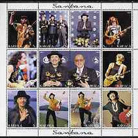 Karjala Republic 2000 Santana (Pop Guitarist) perf sheetlet containing 12 values unmounted mint