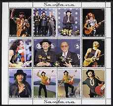 Karjala Republic 2000 Santana (Pop Guitarist) perf sheetlet containing 12 values unmounted mint