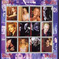 Karakalpakia Republic 2002 Buffy the Vampire Slayer #1 perf sheetlet containing 12 values unmounted mint