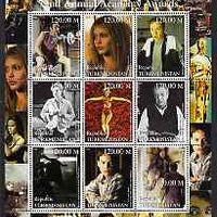 Turkmenistan 2000 The 72nd Academy Awards perf sheetlet containing set of 9 values unmounted mint