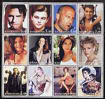 Chakasia 2001 Movie Stars perf sheetlet containing set of 12 values unmounted mint