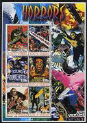 Myanmar 2001 Horror Movie Posters large perf sheetlet containing set of 6 values unmounted mint