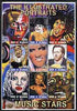 Myanmar 2001 Portraits of Music Stars #1 perf sheetlet containing set of 9 values unmounted mint