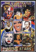 Myanmar 2001 Portraits of Music Stars #1 perf sheetlet containing set of 9 values unmounted mint