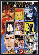Myanmar 2001 Portraits of Music Stars #2 perf sheetlet containing set of 9 values unmounted mint
