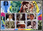 Somalia 2001 Icons of the 20th Century #19 - Princess Di & Walt Disney perf sheetlet containing 6 values (also shows Mick Jagger, Madonna, Spielberg, Luther King & Liz Taylor in background) unmounted mint