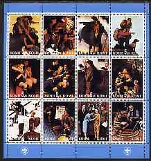Komi Republic 2000 Norman Rockwell Scout Paintings perf sheetlet containing set of 12 values unmounted mint