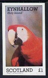 Eynhallow 1982 Parrots #03 imperf souvenir sheet (£1 value) unmounted mint